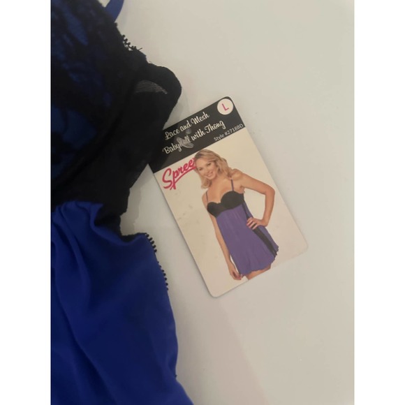 NWOT Women L purple/blue black sexy lingerie lace intimate sleepwear - Picture 2 of 6